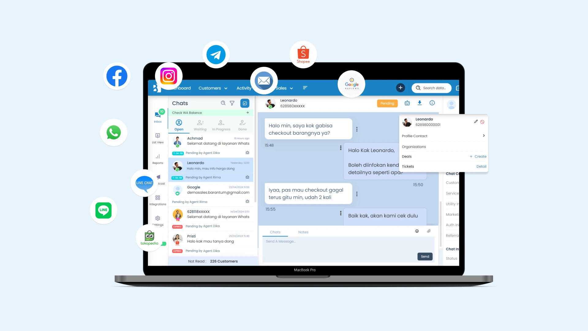 omnichannel chat - batas dm instagram